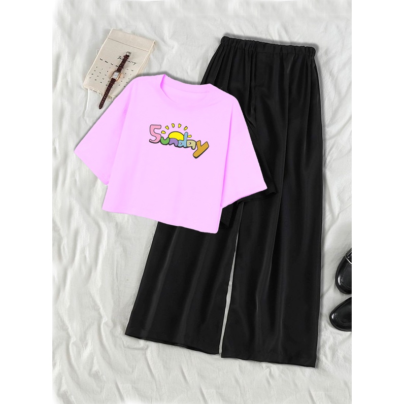 CLSTORE SET BAJU REMAJA USIA 9-16 TAHUN DAN CELANA KULOT SUNDAY