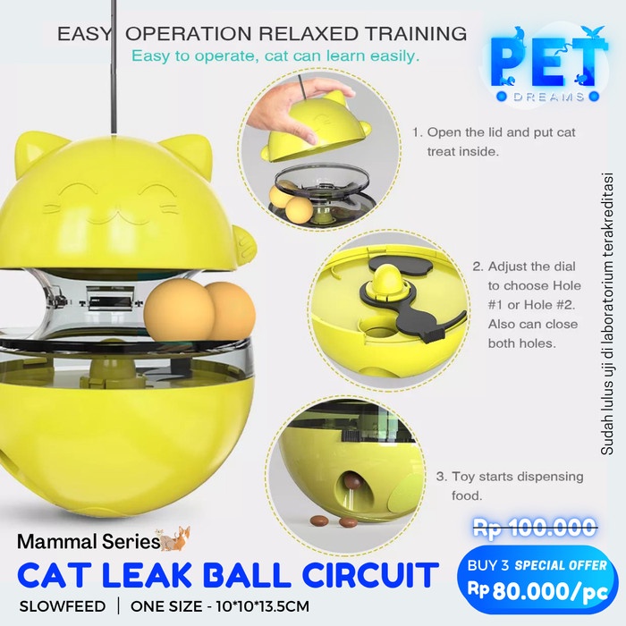 MAINAN KUCING BOLA BULU GERAK CAT KITTEN TEASER BALL STICK CIRCUIT TOY