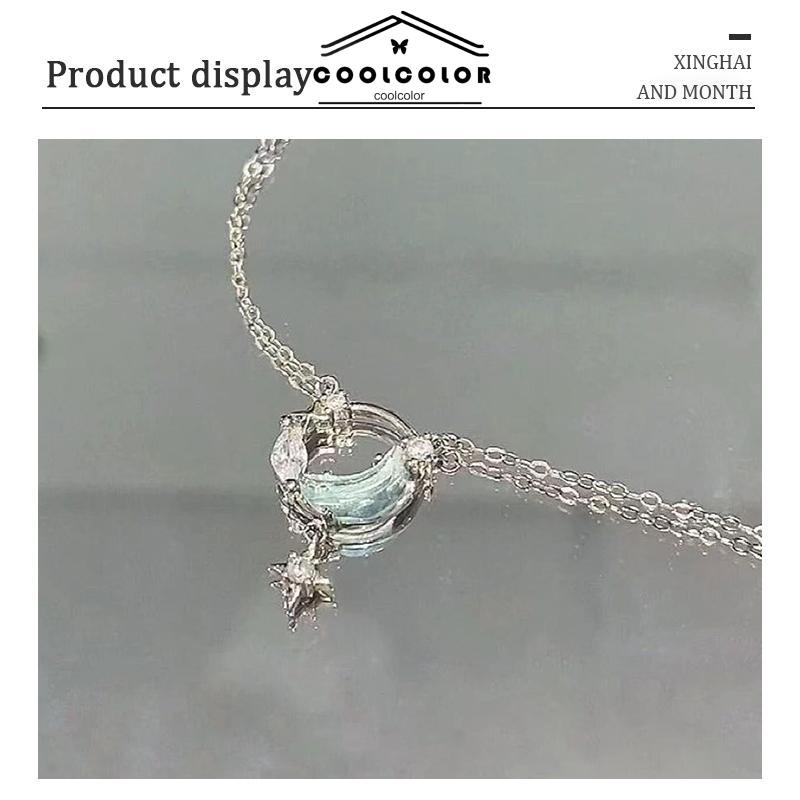 COD❤️Kalung Wanita Korea Liontin  mewah  desain niche  kalung kalsedon putih Rantai Klavikula Anti Karat Dan Anti Luntur Kalung 2022 Terbaru Hadiah Ulang Tahun Kado Fashion