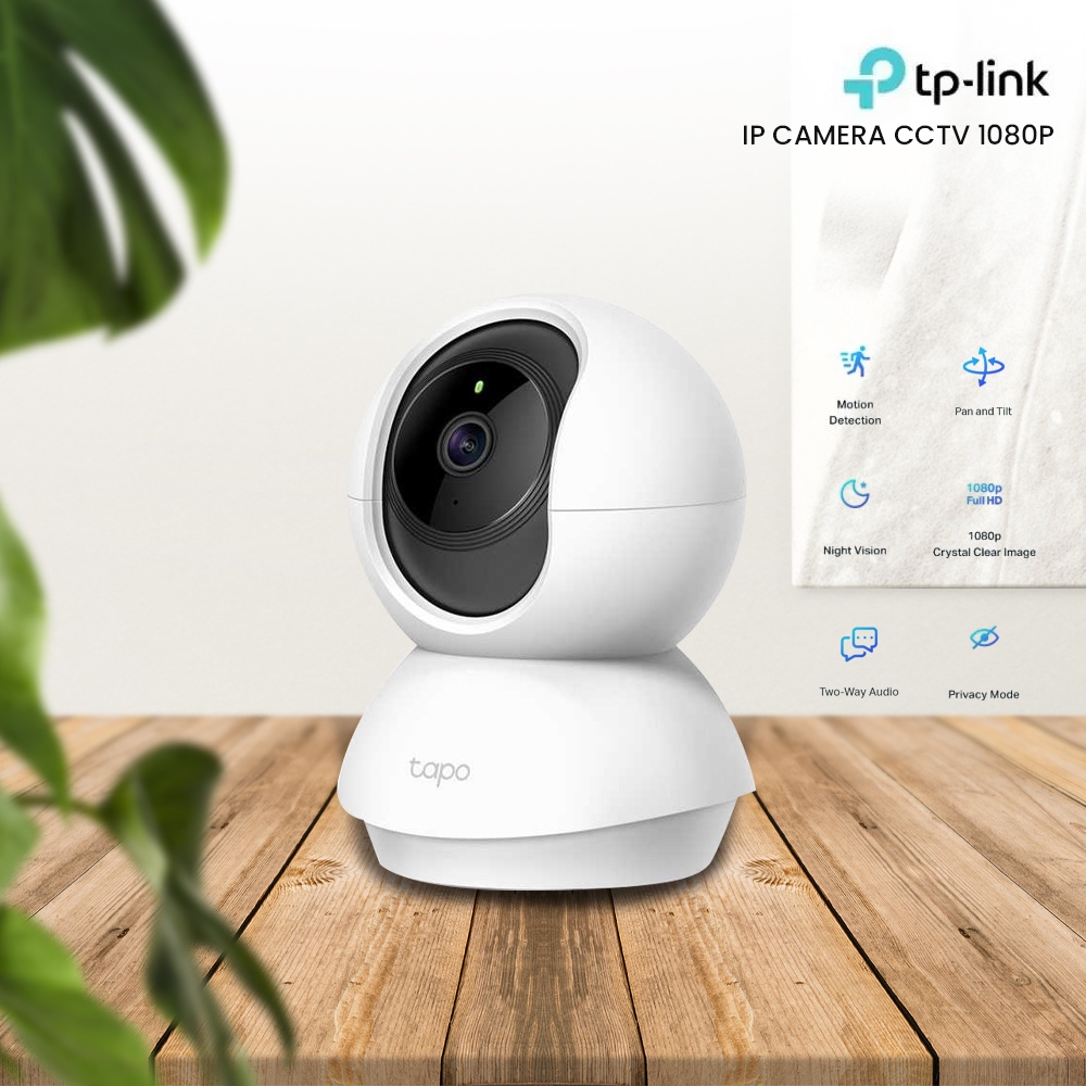 TP-LINK IP Camera CCTV 1080P Night Vision Pan Tilt - Tapo C200 - White