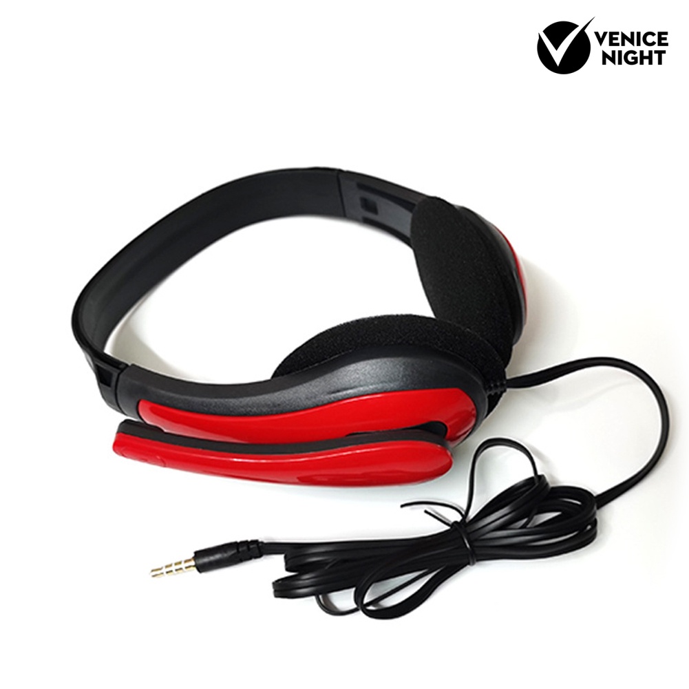 (VNEP) (Berkabel) Headset Gaming Stereo 3.5mm Peredam Kebisingan Headphone Ringan dengan Mikrofon