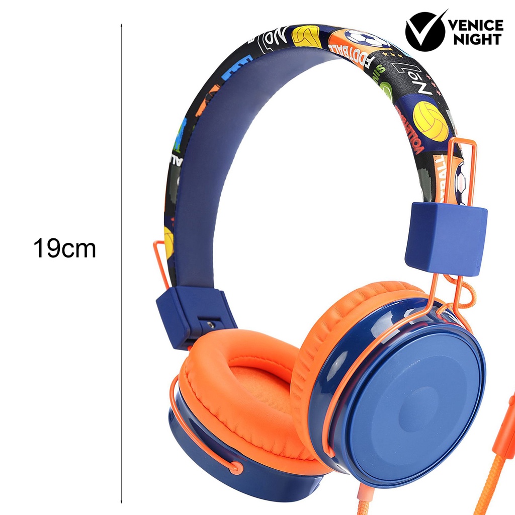 (VNEP) (Berkabel) Headphone Adjustable Lipat ABS Over Ear Headset untuk Anak Anak