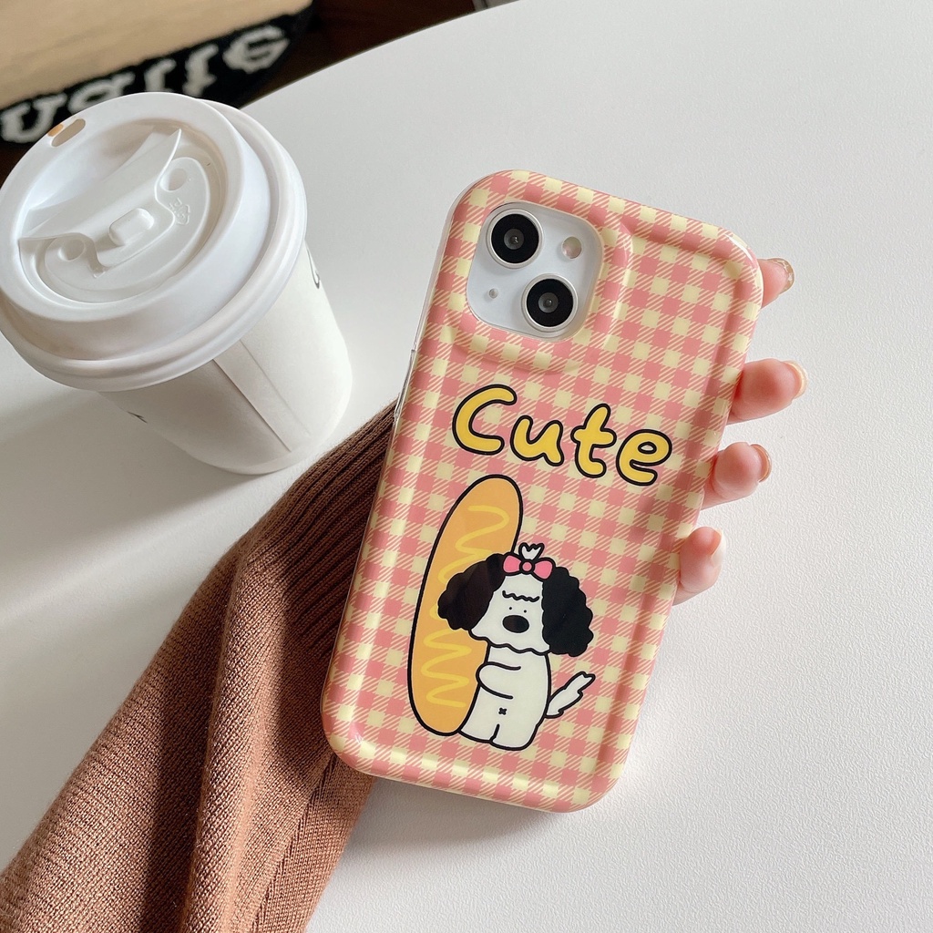 Soft Case TPU Silikon Transparan Motif Anjing Pink Untuk IPhone 14 13 12 11 Pro XR X XS Max 8 7 6S Plus