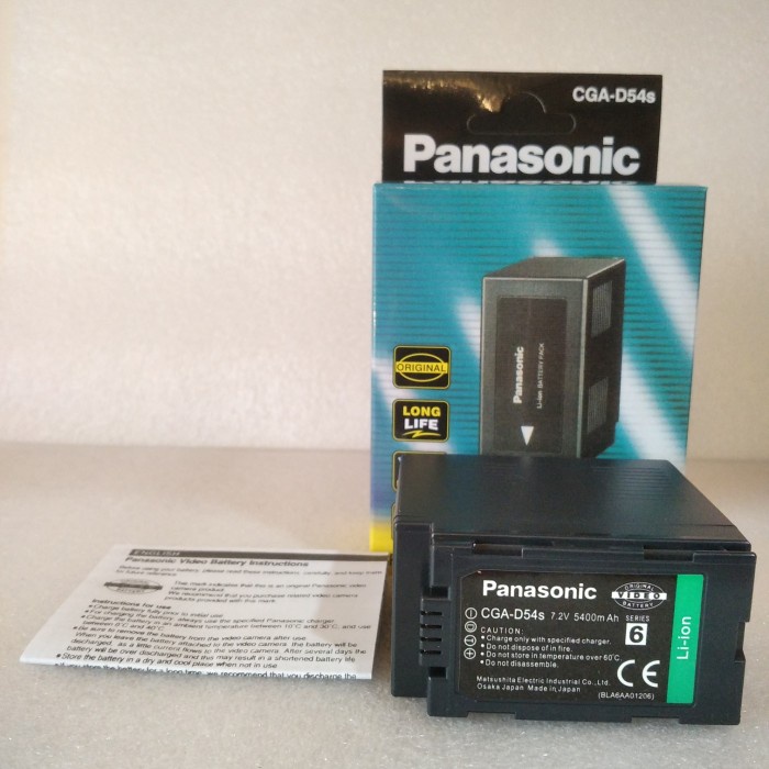 Baterai Batre Panasonic Cga-D54S D54S Untuk Hc-Mdh2 Mdh3 Hdc-Z10000