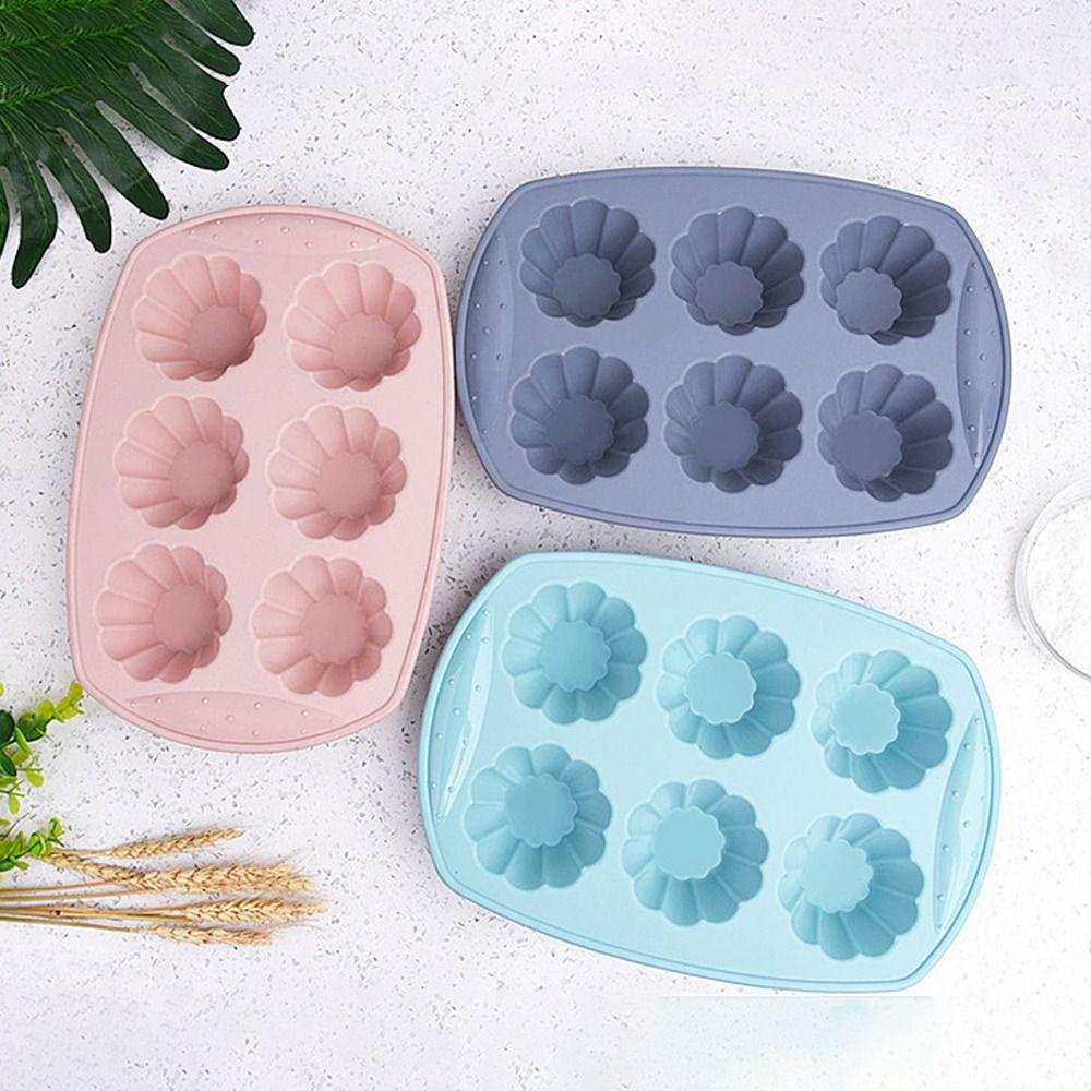 Solighter Cetakan Muffin Cup Cake DIY Craft Es Batu Cupcake Baking6 Cavity