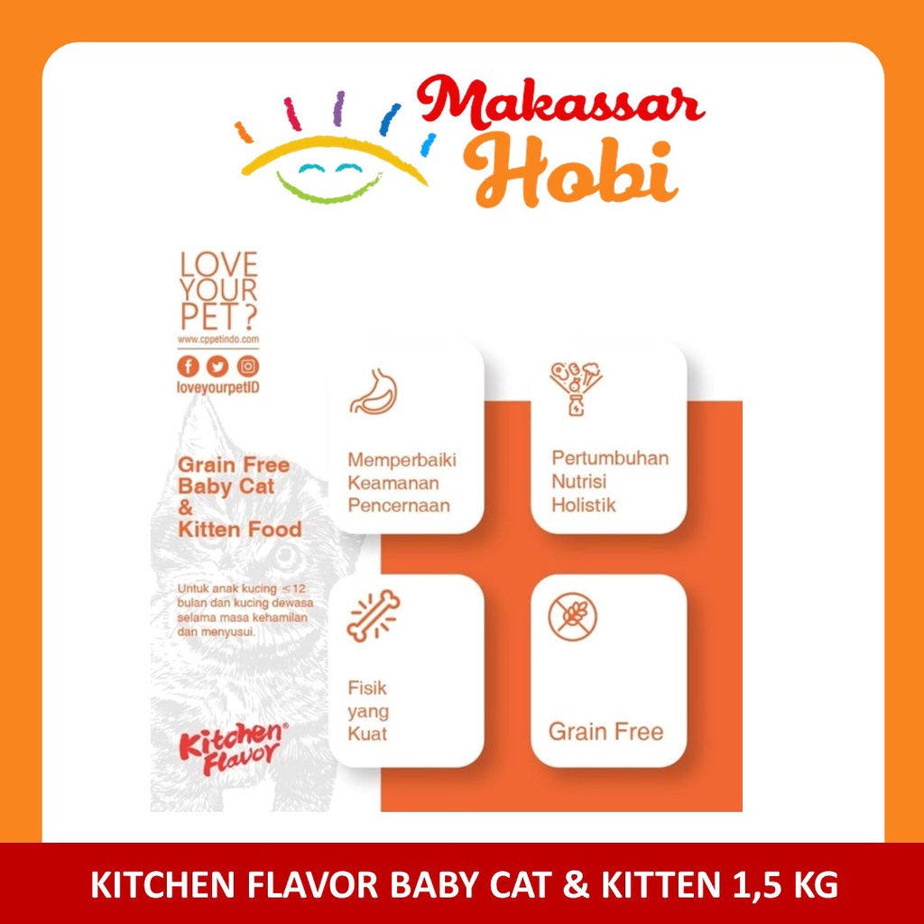 Kitchen Flavor Grain Free Baby Cat Kitten 1.5kg 1.5 kg Makanan Kucing