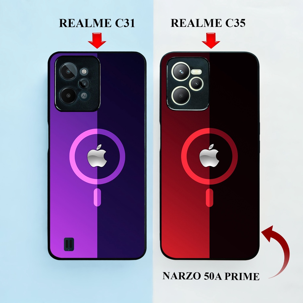 [RM124] Custom Case Glossy ALL TYPE REALME C31 C35 NARZO 50A PRIME MAGSAFE IPHONE DESIGN PREMIUM