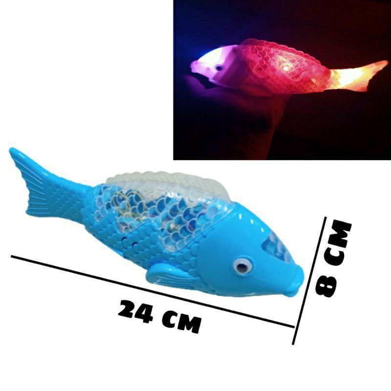 Mainan Baby Shark Ikan Hiu Nyala Lampu &amp; Musik Berjalan Berenang diDarat Murah Bisa COD