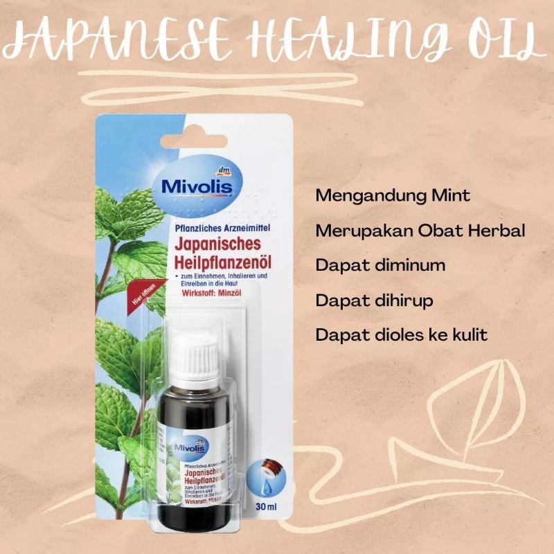 Huile De Plante Médicinale Japonaise Mivolis - 30 Ml - À Base De Plantes Et Menthe