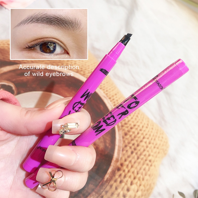 TEAYASON Brow On Point 4 Tip Automatic Eyebrow Pencil Tahan Air Pigmen Pencil Alis  Tahan Air TD011