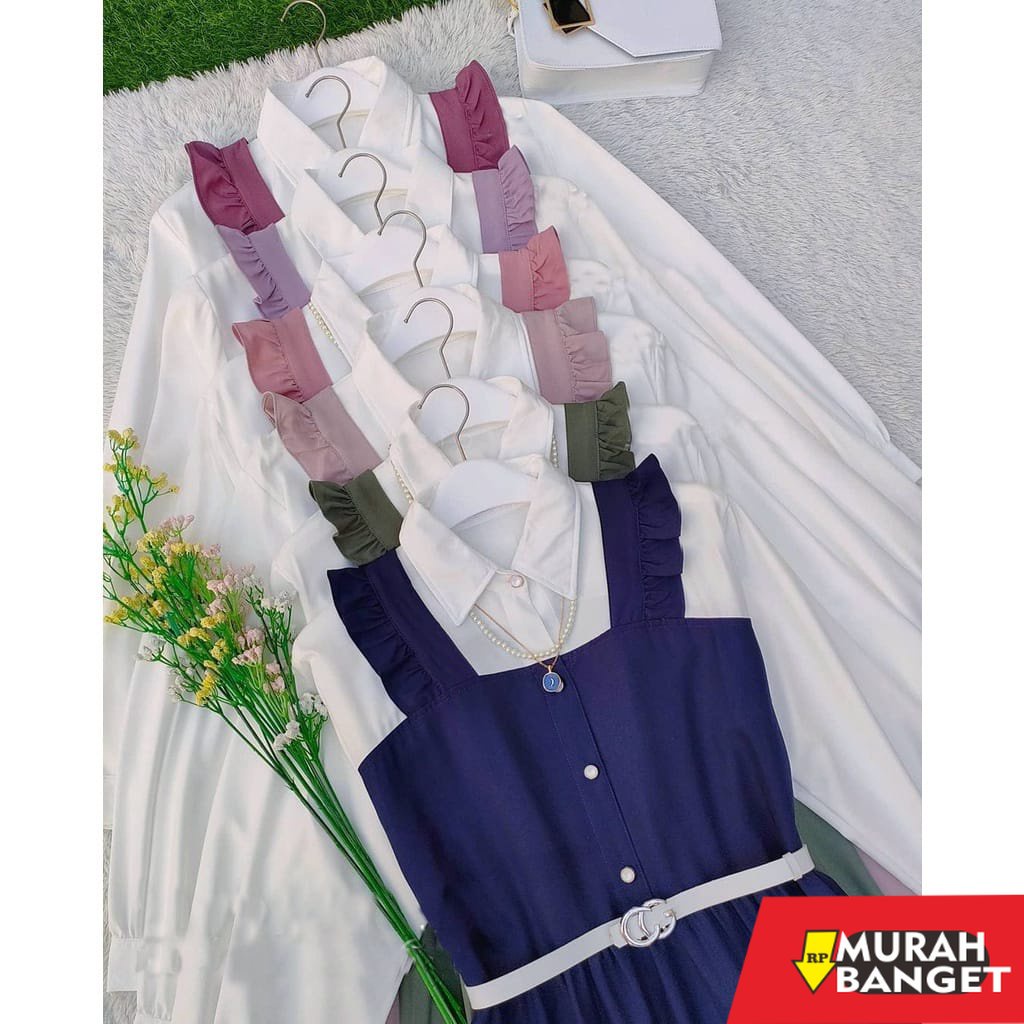 model gamis kombinasi polos terbaru 2022 livy dress | Gamis Remaja | Gamis Kekinian