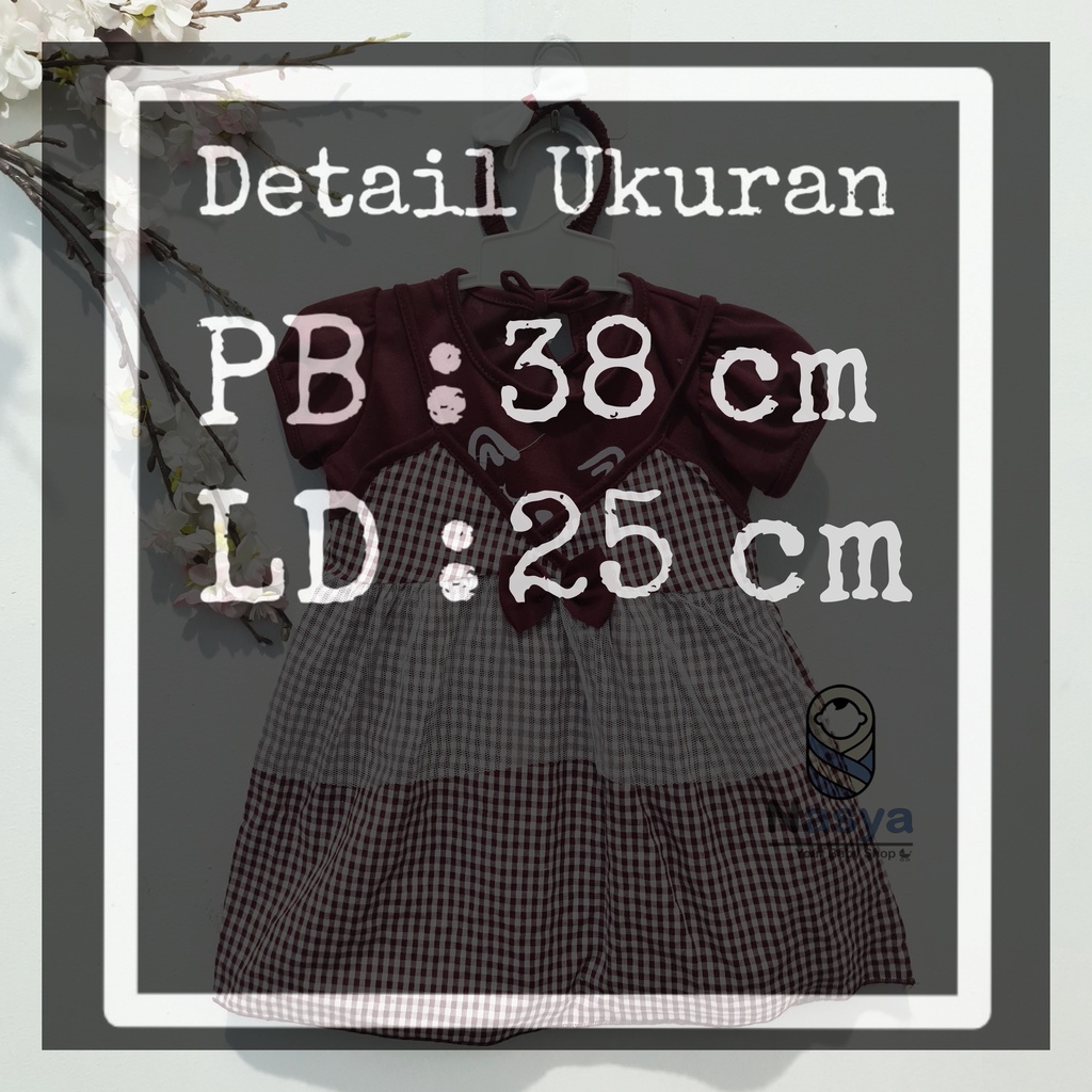 [MM-014] Setelan Baju bayi perempuan tile pita lucu 0-6 bulan + bandana