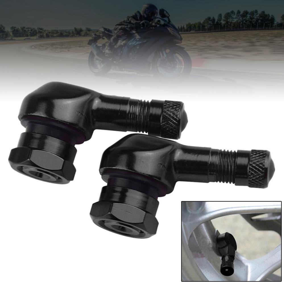 2pcs / set Katup Stem Ban Tubeless Motor Bahan Aluminum Alloy Sudut 90 Derajat