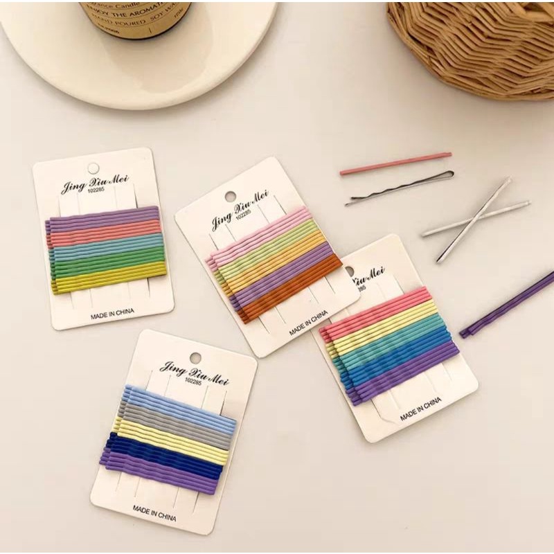 [20pcs] Jinuo Jepit Rambut Korea  Lidi Premium Import / Jepitan Rambut Hairpin Tiptop Hits Jepit lidi korea import Card Color Full