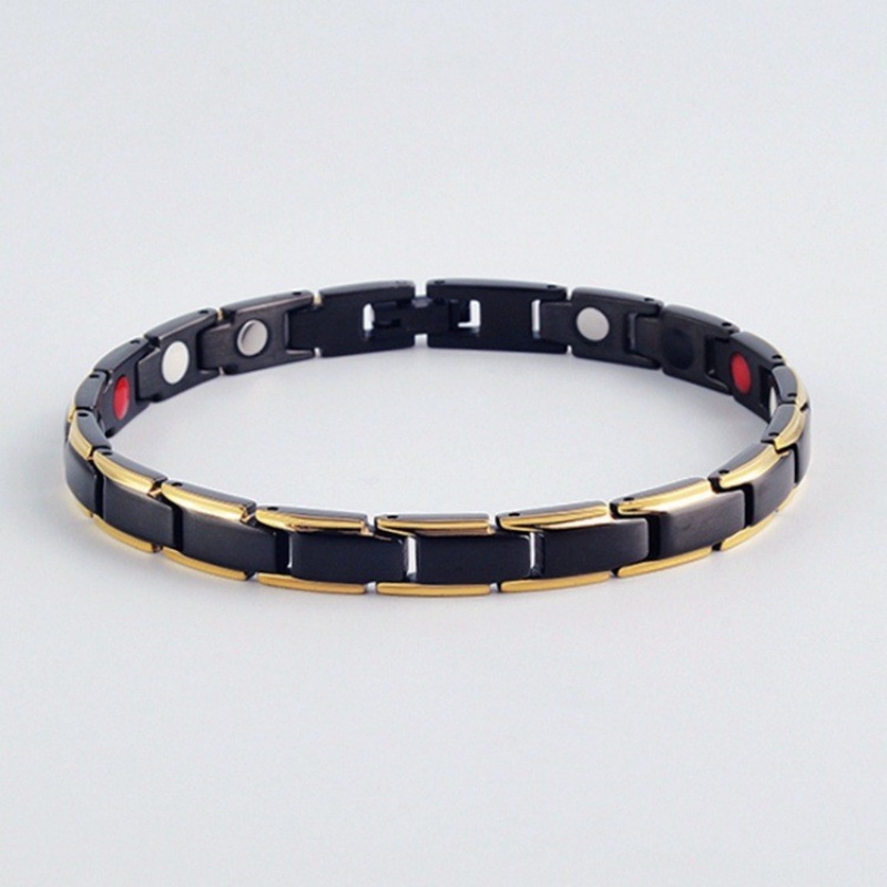 Gelang Terapi Magnetik Bahan Stainless Steel Gaya Hip Hop Untuk Wanita