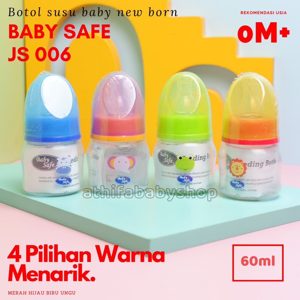 Botol Susu Bayi Baru Lahir New born Baby Safe Bottle 60ml Dot ASI Anak Karakter (JS006)