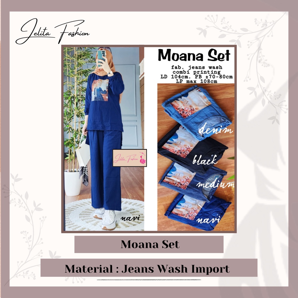Moana Set // Gamis Wanita // Pakaian Wanita // Tunik Wanita // Setelan Panjang Wanita // Dress// Pre