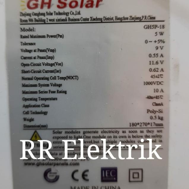 Solar Panel Solar Cell Panel Surya 5wp Poly 5Wp Polycrystalline