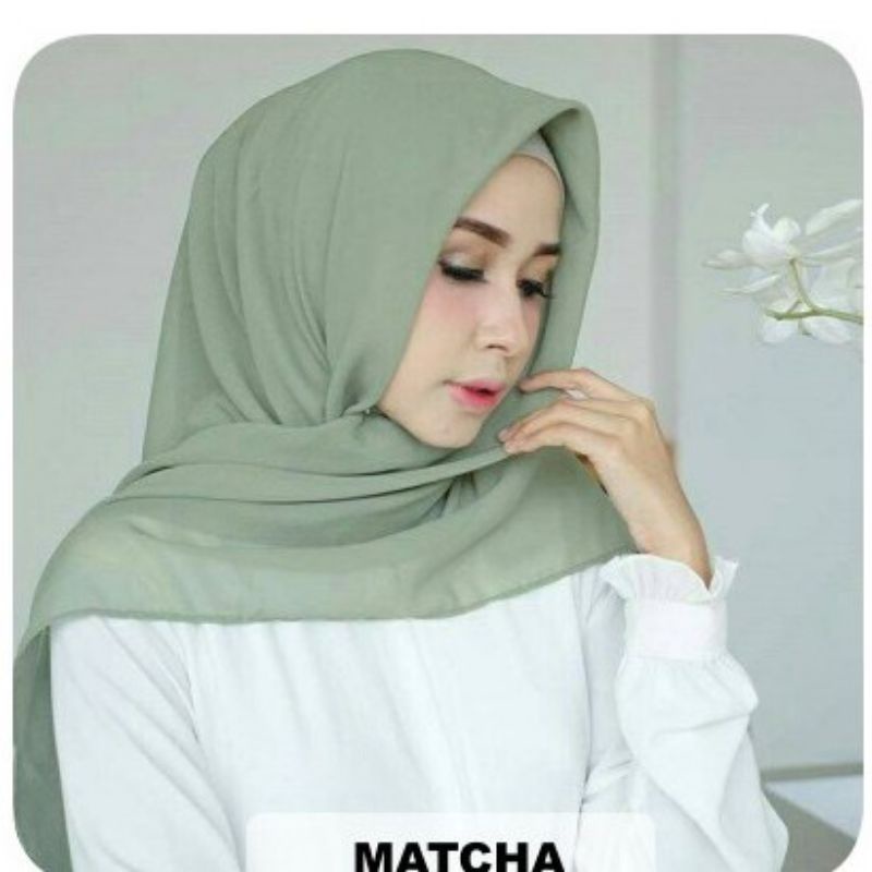 kerudung jilbab/hijab segi empat  bella square/hijab bela murah/sedia warna matcha/sage green