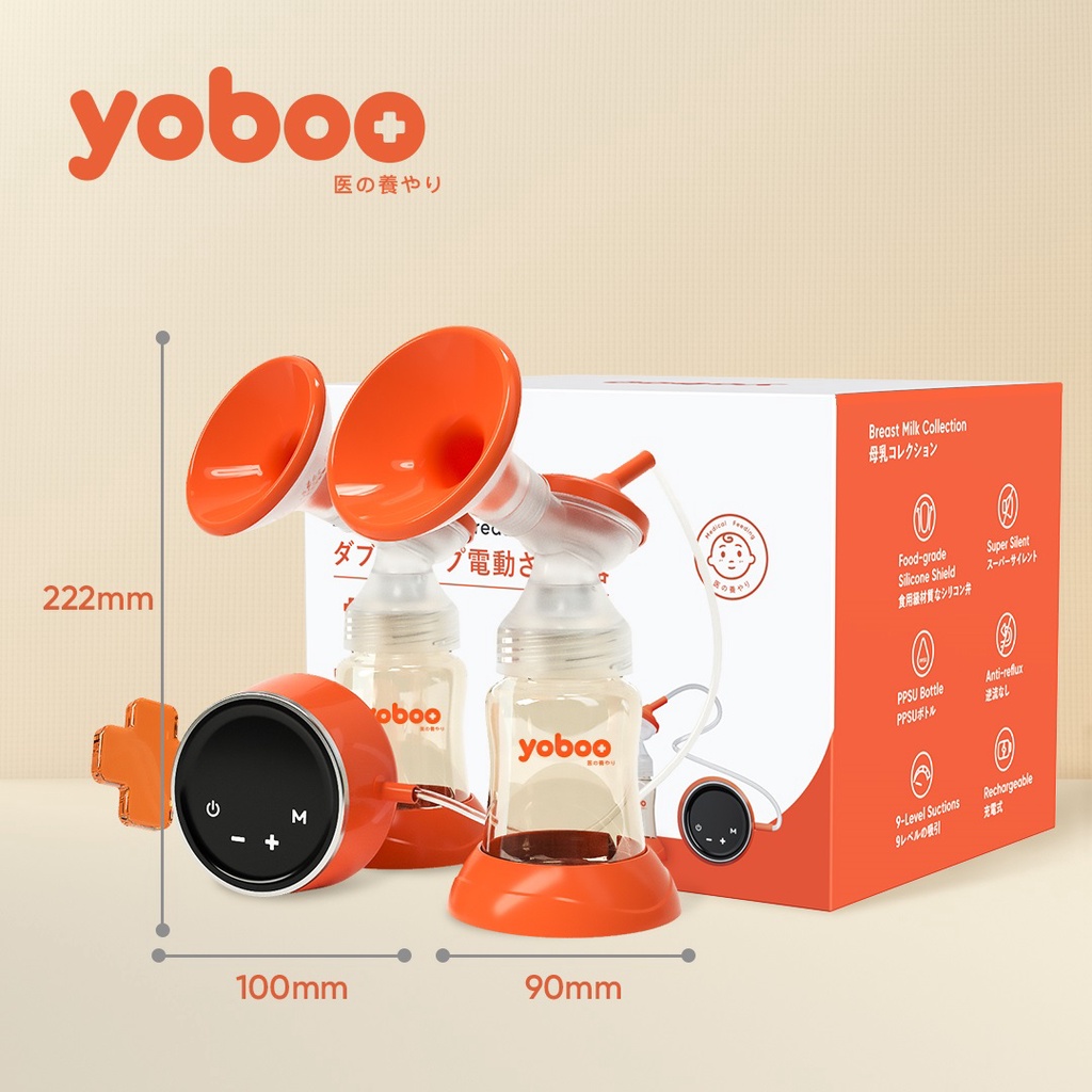 [Baby Friendly] YB-0003 Yoboo Alat Pompa Asi Elektrik Otomatis GANDA/ Double Handy Electric Breast Pump BPA Free