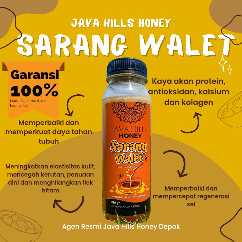 

Madu Sarang Walet Javahills honey 320gr Madu Penuaan dini Dan menghilangkan flek hitam bisa COD