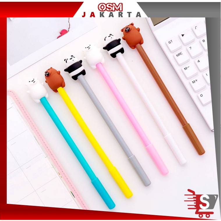 

OSM JKT S5611 Pena Pulpen Gel Karakter Bare Bear / Alat Tulis Sekolah Kantor ATK / Pena Motif Karakter Beruang Lucu / Stationary