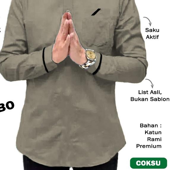 Baju Koko Pria Lengan Panjang QURTA RAJA PAKISTAN RAMI JUMBO - 27751 - Navy, M