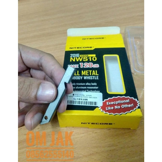Peluit Titanium NITECORE NWS10 Emergency Whistle Ringan 120db Premium