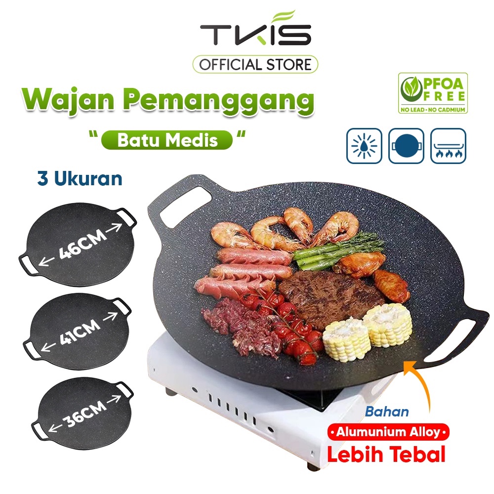 TKIS Alat Pemanggang / Tempat Pemanggang BBQ Grill Pan Ukuran 30 / 34 / 38 Cm TK-81701