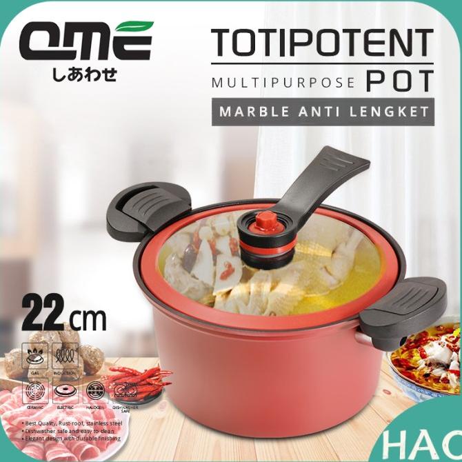 QME Panci Presto Teflon Totipotent Micro Pressure Cooker Pot 22CM 3.5L