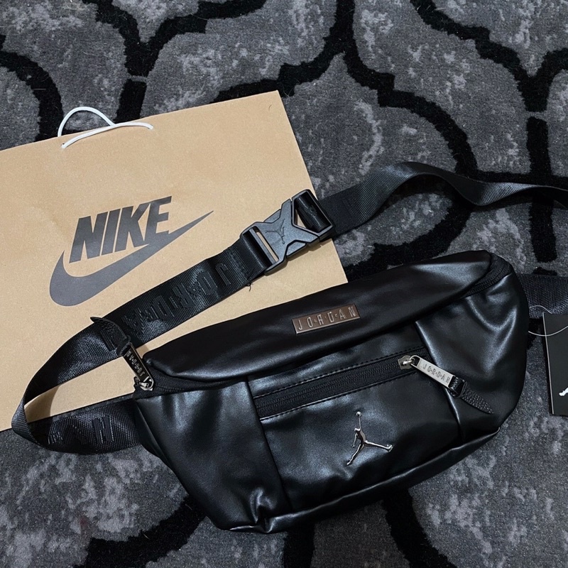 WAISTBAG AIR JORDAN YIN YANG LEATHER BLACK + PAPERBAG