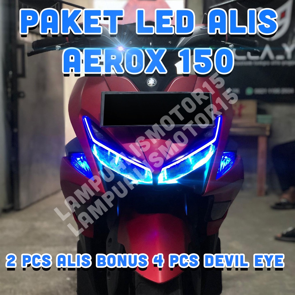 FULLSET LAMPU ALIS AEROX 150 BONUS EYE TIDAK BERBINTIK LAMPU HEADLAMP AEROX LAMPU VARIASI AEROX HARG