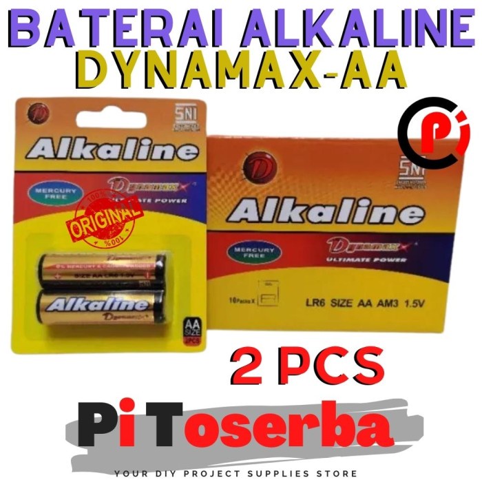 DYNAMAX Batre Baterai Alkaline AA A2 Isi 2 PCS Battery Kualitas SNI