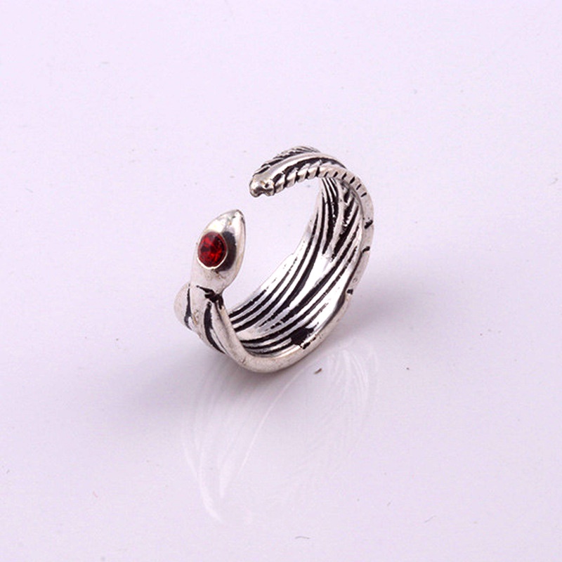 Cincin Model Terbuka Desain Bulu Gaya Korea retro punk Untuk Pria