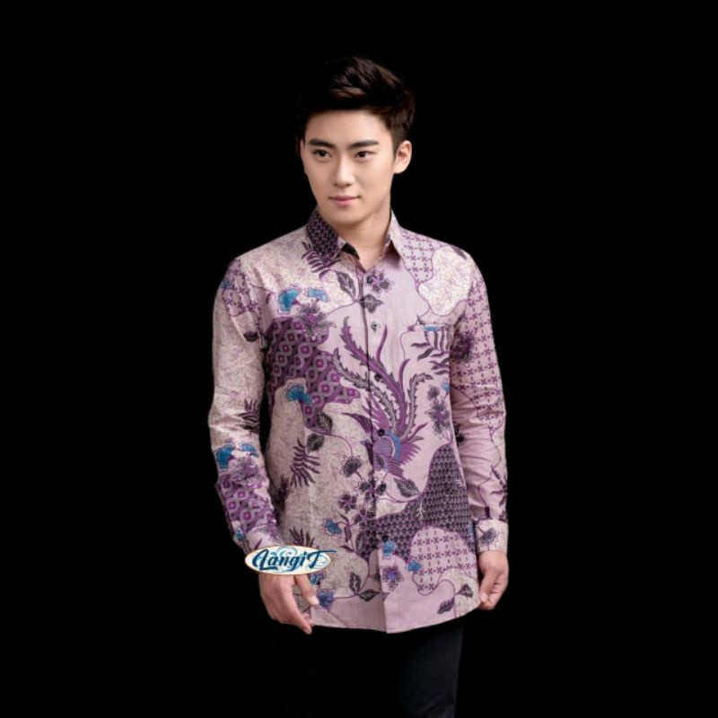 Batik Pria Lengan Panjang  HRB026 Kenongo Kemeja Batik lengan panjang Size M L XL Reguler