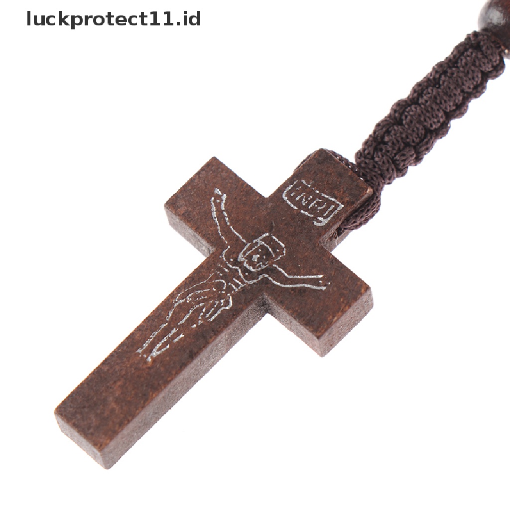 1pc Kalung Rosario Desain Salib Yesus Katolik