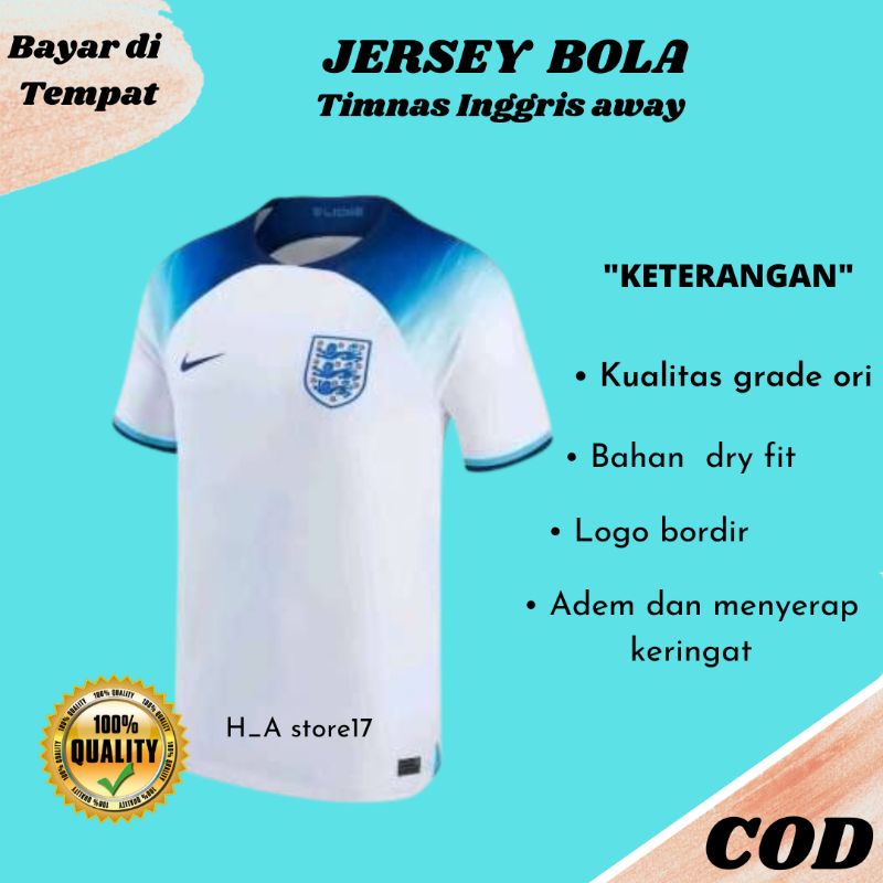 Jersey Timnas Jersey Inggriss Away Official Piala Dunia 2022 Grade Ori Impor Baju Sepak Bola England