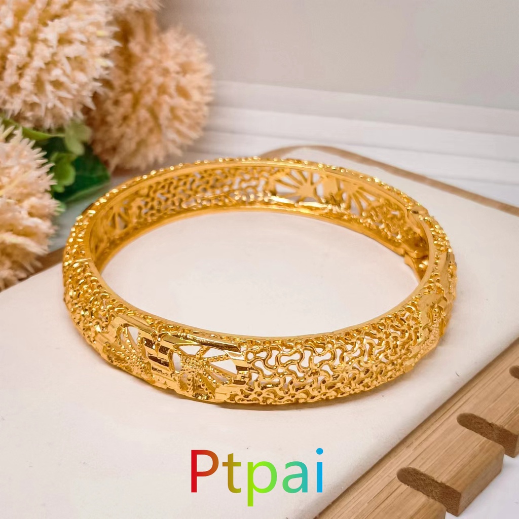 gelang keroncong kendari dewasa lapis emas 24K gold fashion xuping dubai