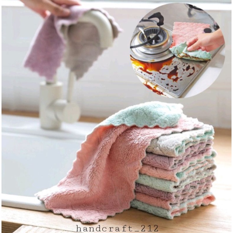 Kain Lap Microfiber Cuci Piring Anti Minyak Dapur Tangan