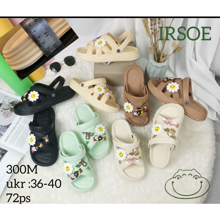 IR-300M Sandal Selop Wanita / Sandal Karet Korean Style Trendy Merek Irsoe Ukuran 36-40