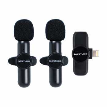 GS7i Taffstudio Mikrofon Wireless Lavalier Portable Mic Usb Lightning G10 Hitam Ori-YA