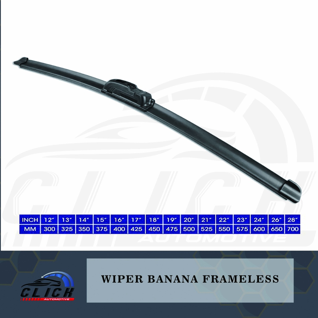 Wiper Banana Frameless / Wiper Mobil Banana Frameless Uk 14&quot; - 26&quot;