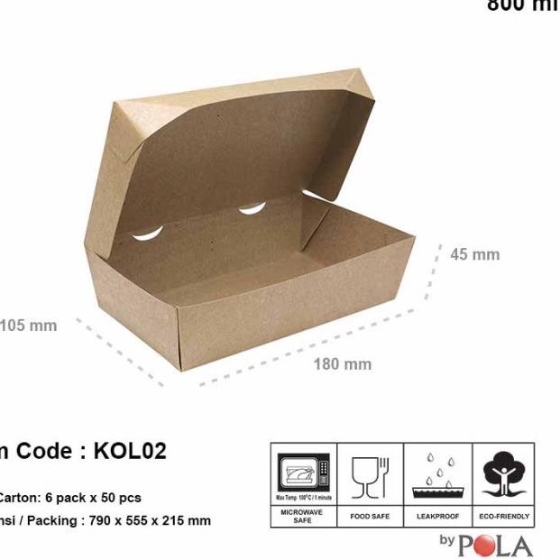 

Paper Lunchbox Large Brown Kraft / KOL02 Metropack- 50pcs