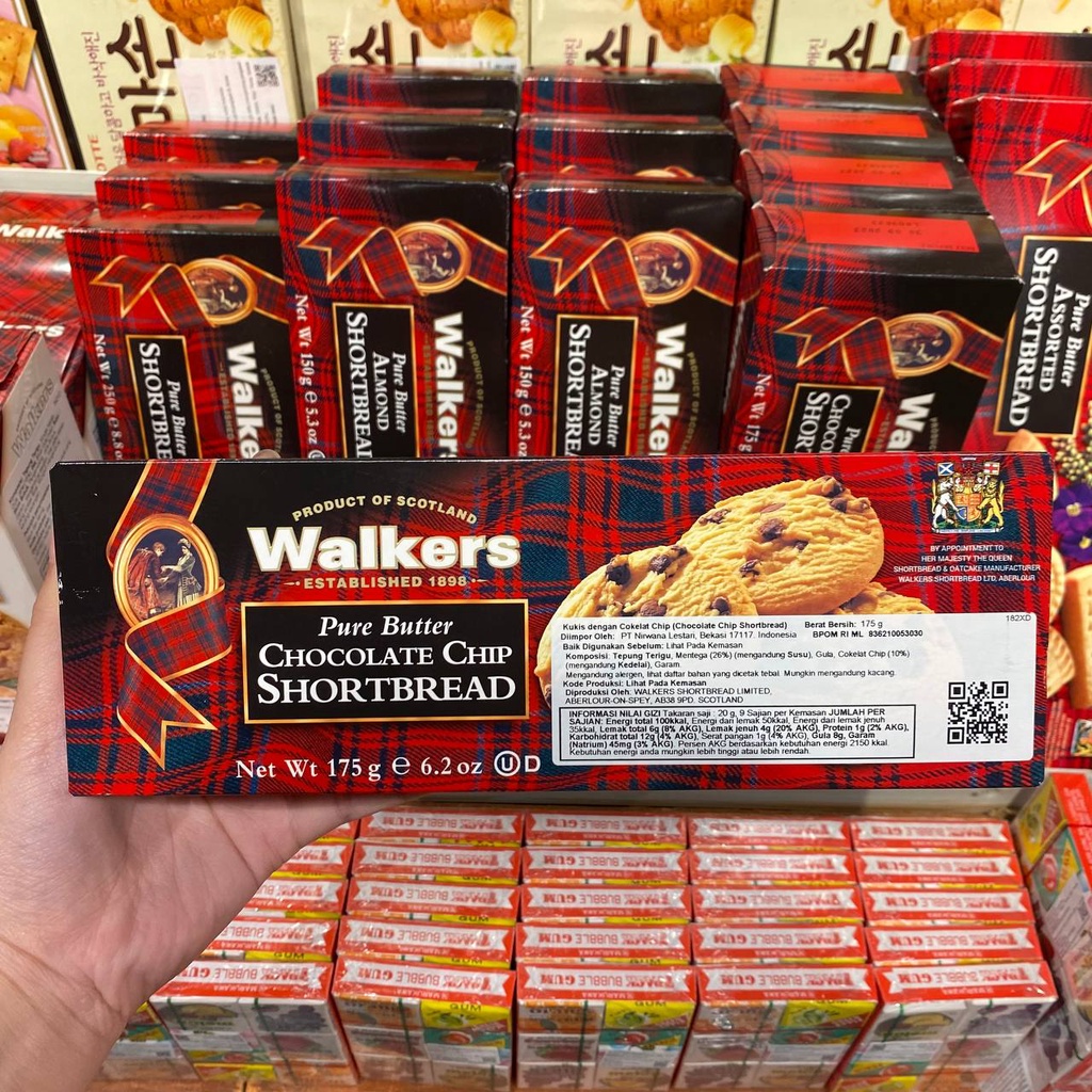 

Walkers Pure Butter Shortbread rasa Chocolate Chip / Almond / Highlander / Assorted / Finger