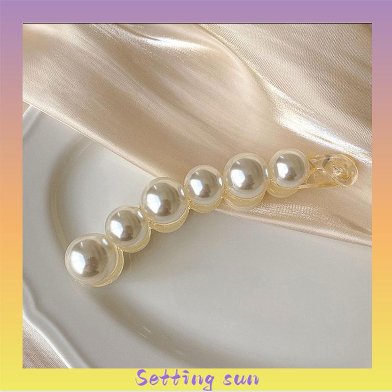 Jepit Rambut Pisang 10.5cm Mutiara Kristal Jepitan Ponytail  Salon Banana Ponytail Hair Claw Clips TN