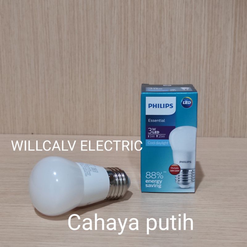 PAKET 5 PC LAMPU PHILIPS LED ESSENTIAL 3W, 5W, 7W, 9W CAHAYA PUTIH