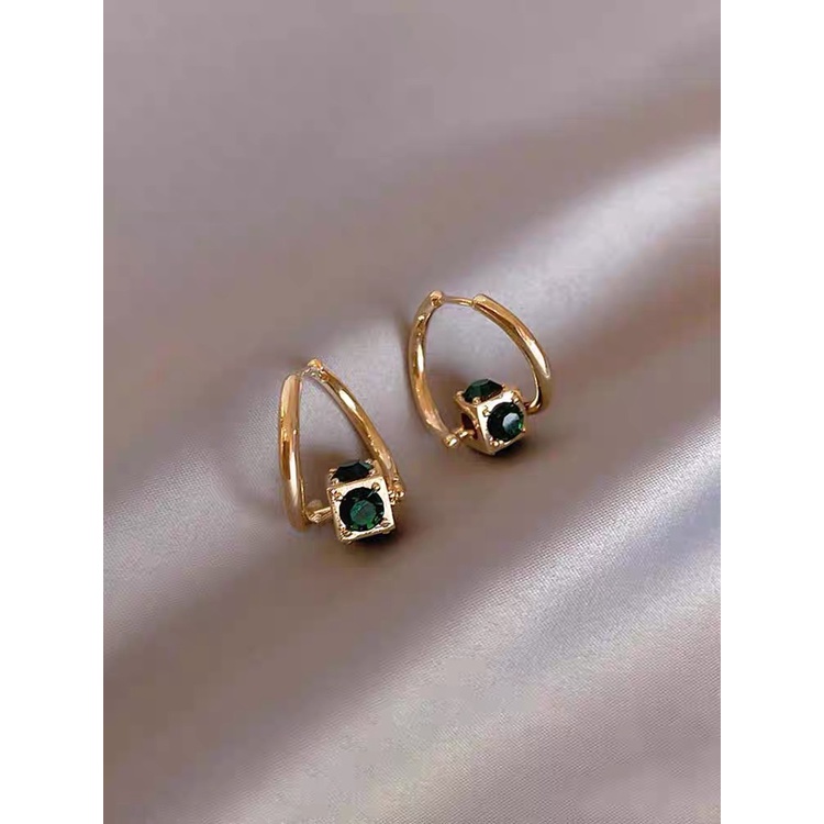 Anting Zircon Warna Hijau Untuk Wanita