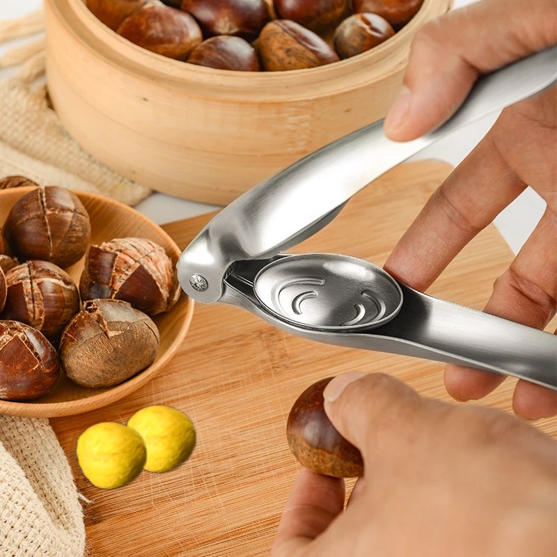 Klip Pembuka Kacang Chestnut Multifungsi Bahan Stainless Steel Untuk Dapur