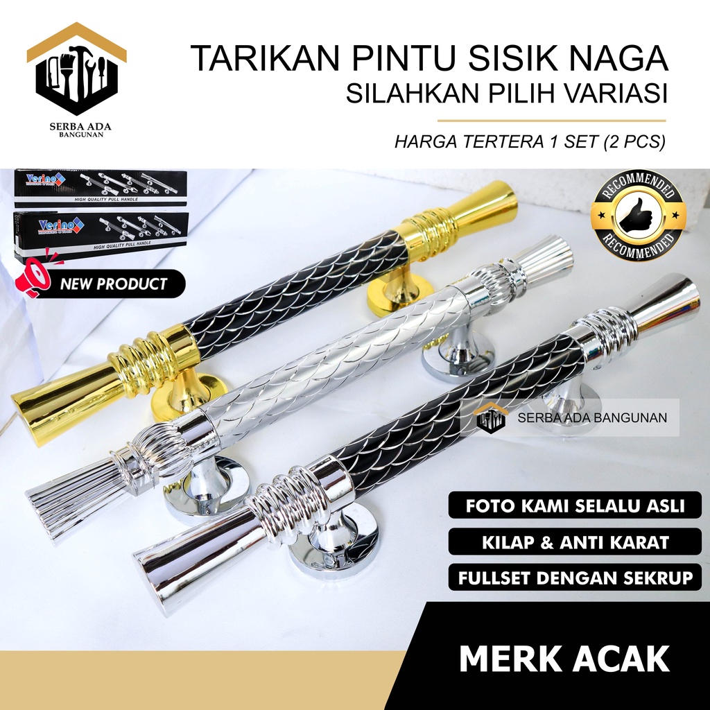 Tarikan Pull Handle Utama 35 cm / SISIK NAGA BERKILAU VERINO / MEWAH ELEGAN ANTI KARAT KUALITAS TOP