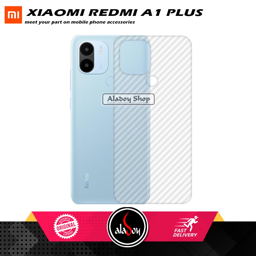 Case Xiaomi Redmi A1 Plus Armor Fushion Transparent Casing + Tempered Glass Full Layar dan Skin Carbon